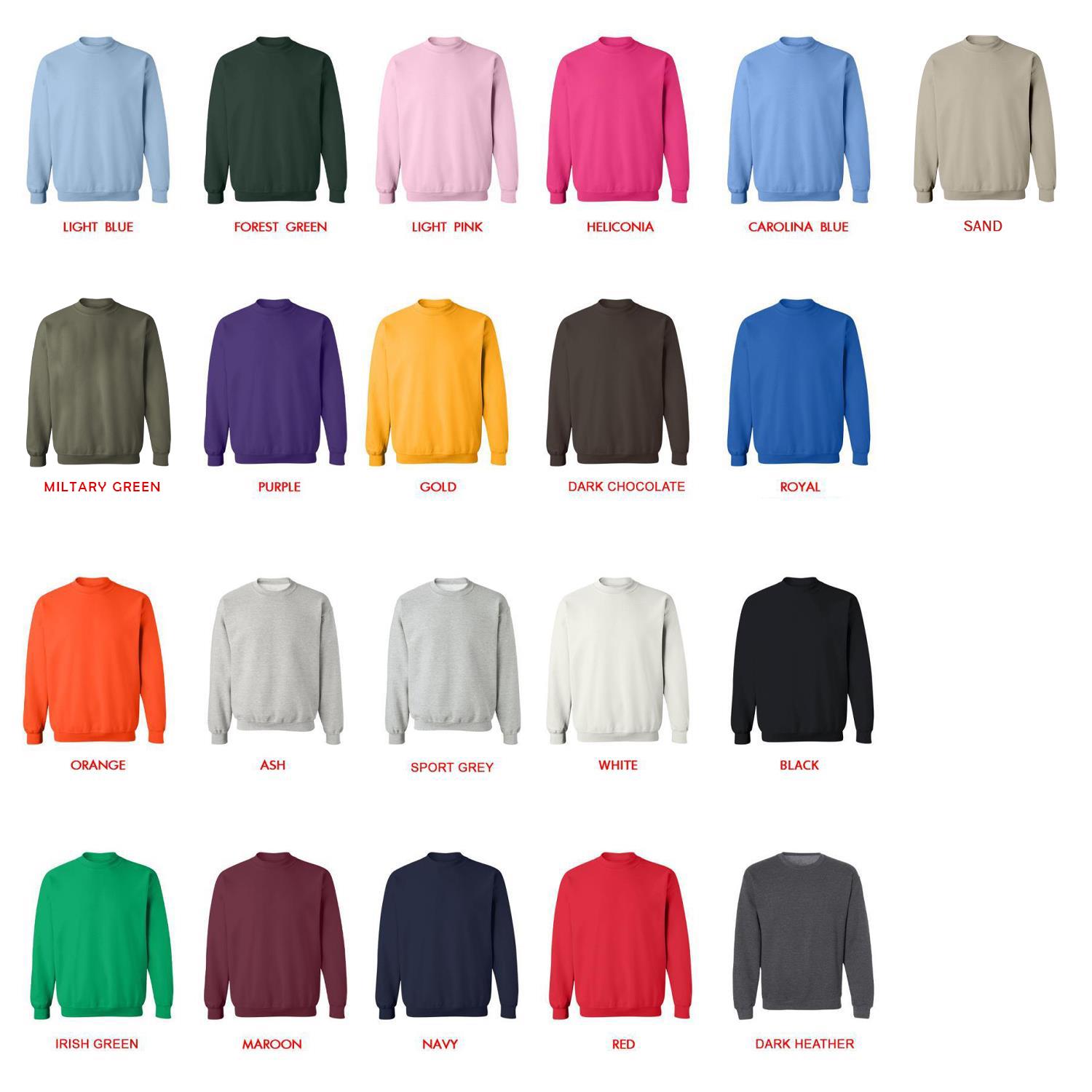 sweatshirt color chart - Blue Lock Shop