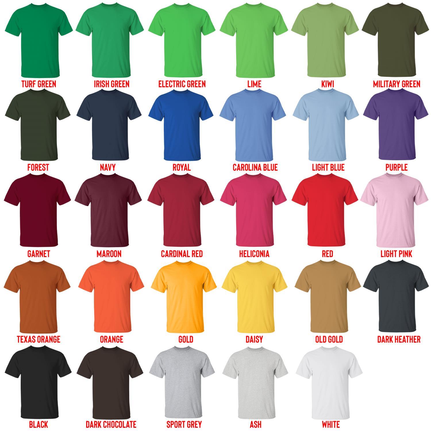 t shirt color chart - Blue Lock Shop