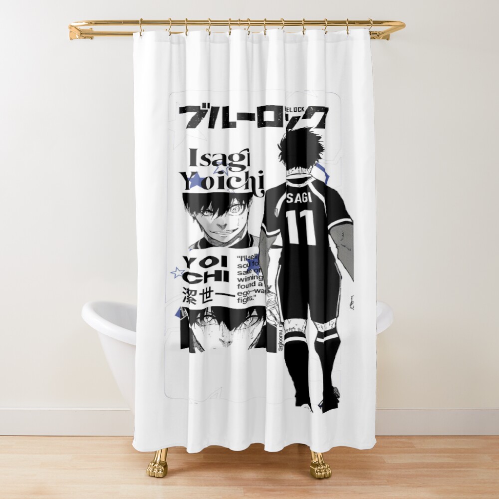 Blue Lock Isagi Yoichi Anime Shower Curtain