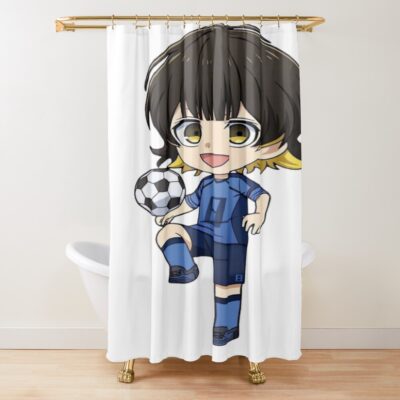 Blue Lock Bachira Chibi Cute Shower Curtain
