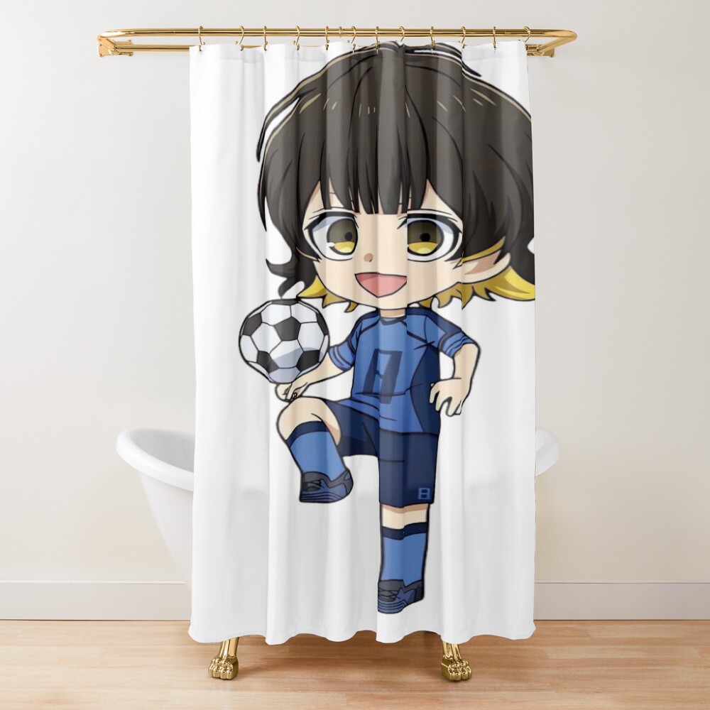 Blue Lock Bachira Chibi Cute Shower Curtain