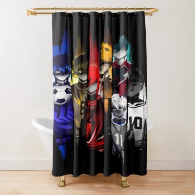 Blue Lock Isagi Yoichi And Rivals Soccer Shower Curtain