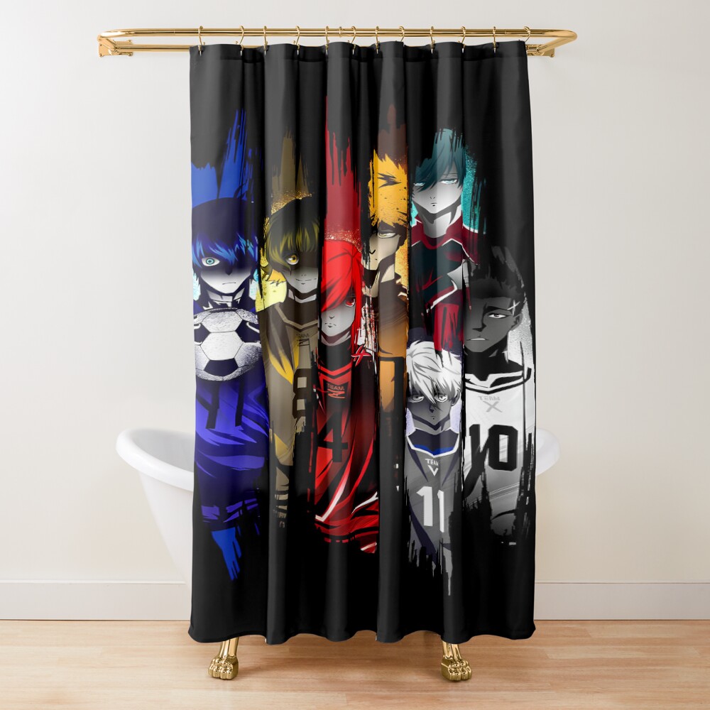 Blue Lock Isagi Yoichi And Rivals Soccer Shower Curtain